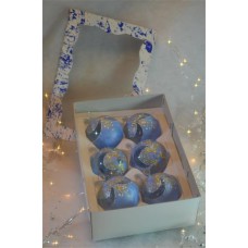 Kerstballen 6x6 cm transparant blauw 